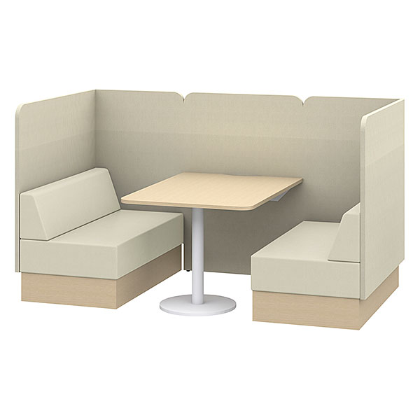 ノットワーク セミクローズミーティングセット W1200 ［天板・ベース：アモナアカシア×張地：F6F6］