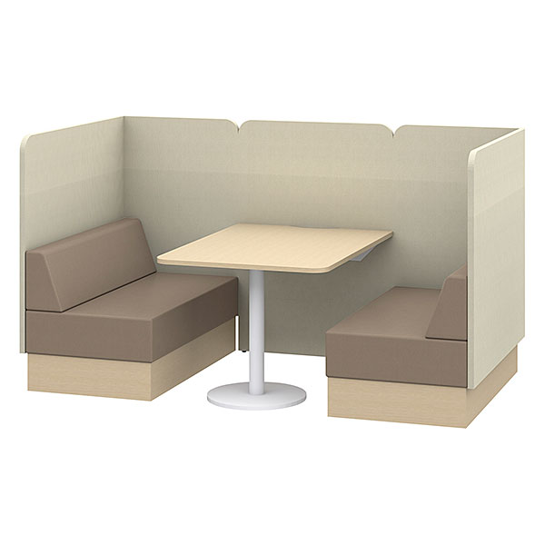 ノットワーク セミクローズミーティングセット W1200 ［天板・ベース：アモナアカシア×張地：Y3F6］