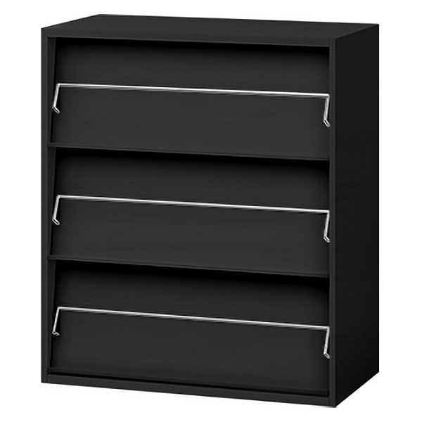 エスキャビネット 雑誌架型 上段用 W900×D450×H1038mm［T1/サテンブラックT］