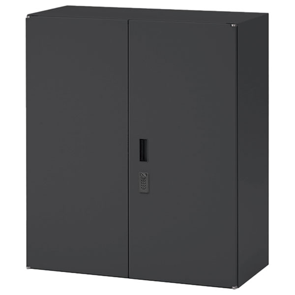 シンラインキャビネット H1038タイプ 両開き扉型 ダイヤル錠 上段用  HTM-109HSL-T1［T1/サテンブラック］