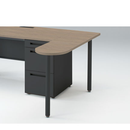 CZRデスク ミーティングテーブル CZR-033WG-171  W350× D1300 [ 本体: ブラックT・天板: 71 / アッシュドオークM]