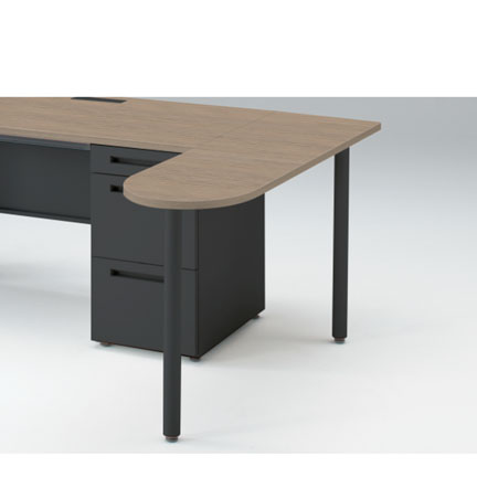 CZRデスク ミーティングテーブル CZR-044WG-171  W400× D400 [ 本体: ブラックT・天板: 71 / アッシュドオークM]