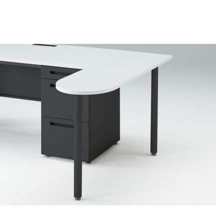 CZRデスク ミーティングテーブル CZR-044WG-1W9  W400× D400 [ 本体: ブラックT・天板: W9 / ホワイトW]