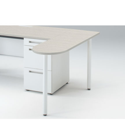 CZRデスク ミーティングテーブル CZR-044WG-961  W400× D400 [ 本体: ホワイトW・天板: 61 / アッシュドパインL]