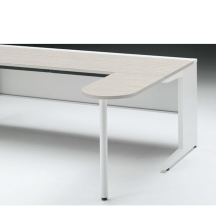 CZRデスク フロント拡張天板 CZR-047KE-961  W400× D700 [ 本体: ホワイトW・天板: 61 / アッシュドパインL]