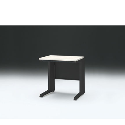 CZRデスク 平机 CZR-076HAC-161 浅型センター引出し付 L脚 W700× D600 [ 本体: ブラックT・天板: 61 / アッシュドパインL]