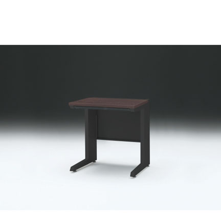 CZRデスク 平机 CZR-076HAC-182 浅型センター引出し付 L脚 W700× D600 [ 本体: ブラックT・天板: 82 / ブラックウォールナットD]