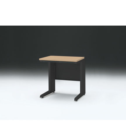 CZRデスク 平机 CZR-076HAC-192 浅型センター引出し付 L脚 W700× D600 [ 本体: ブラックT・天板: 92 / ホワイトオークM]