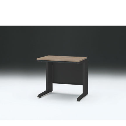 CZRデスク 対向配線用平机 CZR-086EAC-171 浅型センター引出し付 L脚 W800× D600 [ 本体: ブラックT・天板: 71 / アッシュドオークM]