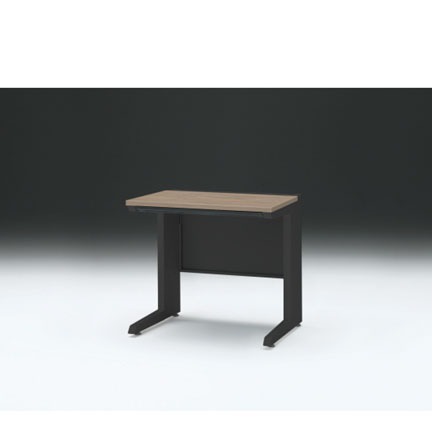 CZRデスク 平机 CZR-086HAC-171 浅型センター引出し付 L脚 W800× D600 [ 本体: ブラックT・天板: 71 / アッシュドオークM]