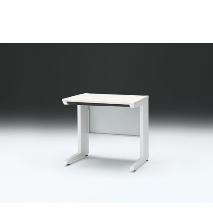 CZRデスク 平机 CZR-086HAC-961 浅型センター引出し付 L脚 W800× D600 [ 本体: ホワイトW・天板: 61 / アッシュドパインL]