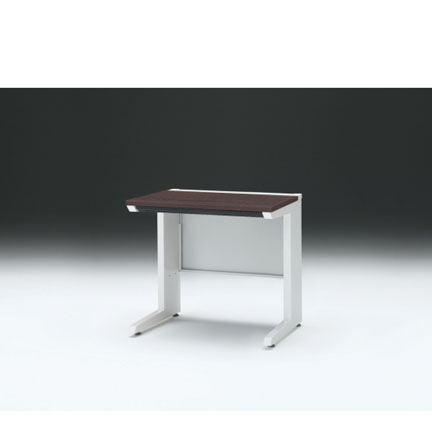 CZRデスク 平机 CZR-086HAC-982 浅型センター引出し付 L脚 W800× D600 [ 本体: ホワイトW・天板: 82 / ブラックウォールナットD]