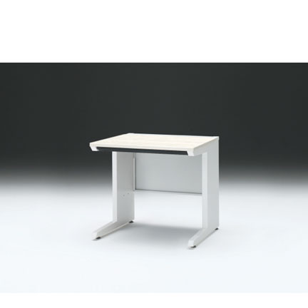 CZRデスク 平机 CZR-087HAC-961 浅型センター引出し付 L脚 W800× D700 [ 本体: ホワイトW・天板: 61 / アッシュドパインL]