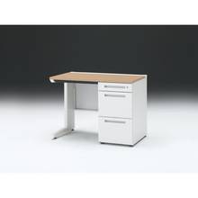 CZRデスク 片袖デスク CZR-106CBC-992 浅型センター引出し付  シリンダー錠W1000× D600 [ 本体: ホワイトW・天板: 92 / ホワイトオークM]