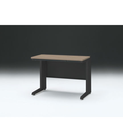 CZRデスク 平机 CZR-106HAC-171 浅型センター引出し付 L脚 W1000× D600 [ 本体: ブラックT・天板: 71 / アッシュドオークM]