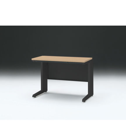 CZRデスク 平机 CZR-106HAC-192 浅型センター引出し付 L脚 W1000× D600 [ 本体: ブラックT・天板: 92 / ホワイトオークM]