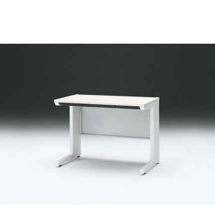 CZRデスク 平机 CZR-106HAC-961 浅型センター引出し付 L脚 W1000× D600 [ 本体: ホワイトW・天板: 61 / アッシュドパインL]