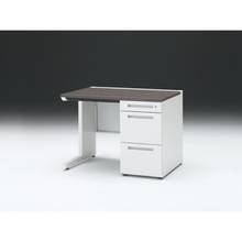 CZR 片袖デスク　シリンダー錠 浅型センター引出し付　CZR-107CBC-981　W1000×D700 ［本体：ホワイト×天板：81/アッシュドオークD］