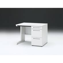 CZRデスク 片袖デスク CZR-107CBC-9W9 浅型センター引出し付  シリンダー錠W1000× D700 [ 本体: ホワイトW・天板: W9 / ホワイトW]