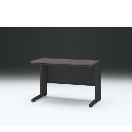 CZRデスク 平机 CZR-116HAC-181 浅型センター引出し付 L脚 W1100× D600 [ 本体: ブラックT・天板: 81 / アッシュドオークD]