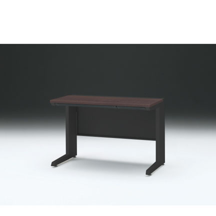 CZRデスク 平机 CZR-116HAC-182 浅型センター引出し付 L脚 W1100× D600 [ 本体: ブラックT・天板: 82 / ブラックウォールナットD]