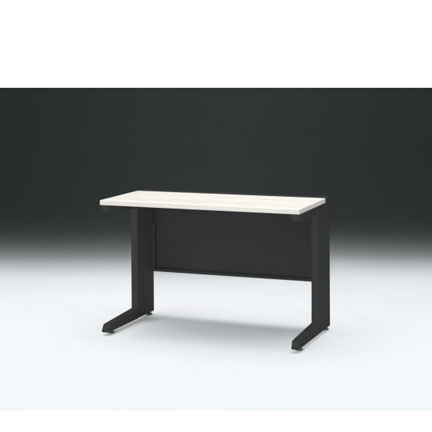 CZRデスク 平机 CZR-116JAC-161 センター引出しなし L脚 W1100× D600 [ 本体: ブラックT・天板: 61 / アッシュドパインL]