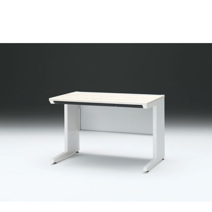 CZRデスク 平机 CZR-117HAC-961 浅型センター引出し付 L脚 W1100× D700 [ 本体: ホワイトW・天板: 61 / アッシュドパインL]