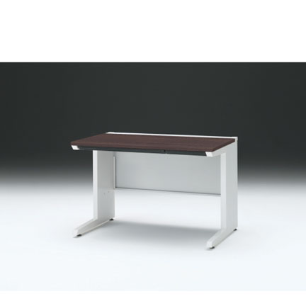 CZRデスク 平机 CZR-117HAC-982 浅型センター引出し付 L脚 W1100× D700 [ 本体: ホワイトW・天板: 82 / ブラックウォールナットD]