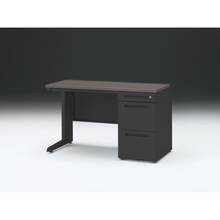 CZRデスク 片袖デスク CZR-126CBC-181 浅型センター引出し付  シリンダー錠W1200× D600 [ 本体: ブラックT・天板: 81 / アッシュドオークD]