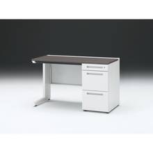 CZRデスク 片袖デスク CZR-126CBC-981 浅型センター引出し付  シリンダー錠W1200× D600 [ 本体: ホワイトW・天板: 81 / アッシュドオークD]
