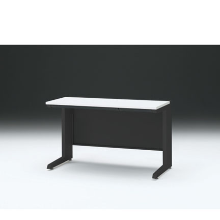CZRデスク 対向配線用平机 CZR-126EAC-1W9 浅型センター引出し付 L脚 W1200× D600 [ 本体: ブラックT・天板: W9 / ホワイトW]