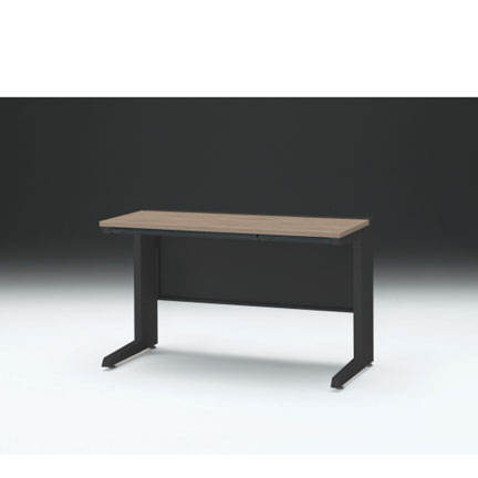 CZRデスク 平机 CZR-126HAC-171 浅型センター引出し付 L脚 W1200× D600 [ 本体: ブラックT・天板: 71 / アッシュドオークM]