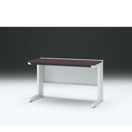 CZRデスク 平机 CZR-126HAC-982 浅型センター引出し付 L脚 W1200× D600 [ 本体: ホワイトW・天板: 82 / ブラックウォールナットD]