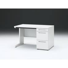 CZRデスク 片袖デスク CZR-127CBC-9W9 浅型センター引出し付  シリンダー錠W1200× D700 [ 本体: ホワイトW・天板: W9 / ホワイトW]