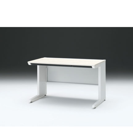 CZRデスク 平机 CZR-127HAC-961 浅型センター引出し付 L脚 W1200× D700 [ 本体: ホワイトW・天板: 61 / アッシュドパインL]