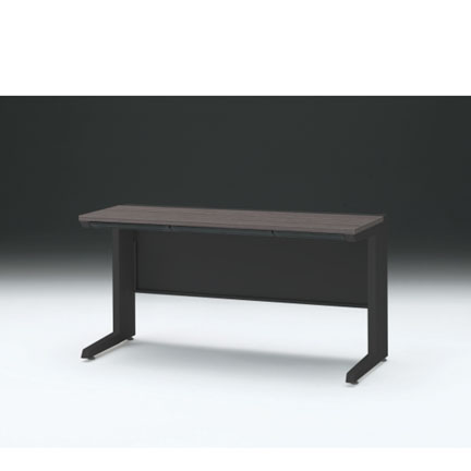 CZRデスク 平机 CZR-146HAC-181 浅型センター引出し付 L脚 W1400× D600 [ 本体: ブラックT・天板: 81 / アッシュドオークD]