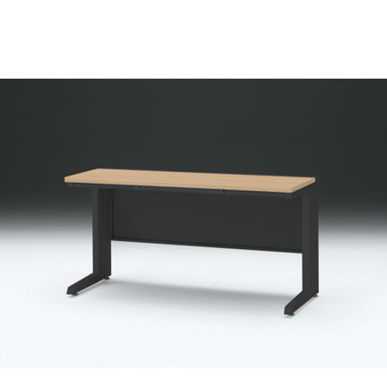 CZRデスク 平机 CZR-146HAC-192 浅型センター引出し付 L脚 W1400× D600 [ 本体: ブラックT・天板: 92 / ホワイトオークM]