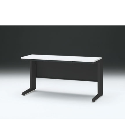 CZRデスク 平机 CZR-146HAC-1W9 浅型センター引出し付 L脚 W1400× D600 [ 本体: ブラックT・天板: W9 / ホワイトW]