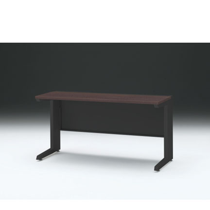 CZRデスク 平机 CZR-146JAC-182 センター引出しなし L脚 W1400× D600 [ 本体: ブラックT・天板: 82 / ブラックウォールナットD]