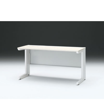 CZRデスク 平机 CZR-146JAC-961 センター引出しなし L脚 W1400× D600 [ 本体: ホワイトW・天板: 61 / アッシュドパインL]