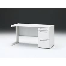 CZRデスク 片袖デスク CZR-146SBC-9W9 センター引出しなし  シリンダー錠W1400× D600 [ 本体: ホワイトW・天板: W9 / ホワイトW]