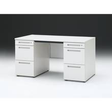 CZRデスク 両袖デスク CZR-147BAC-9W9 浅型センター引出し付  シリンダー錠W1400× D700 [ 本体: ホワイトW・天板: W9 / ホワイトW]