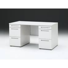 CZRデスク 両袖デスク CZR-147KAC-9W9 センター引出しなし  シリンダー錠W1400× D700 [ 本体: ホワイトW・天板: W9 / ホワイトW]