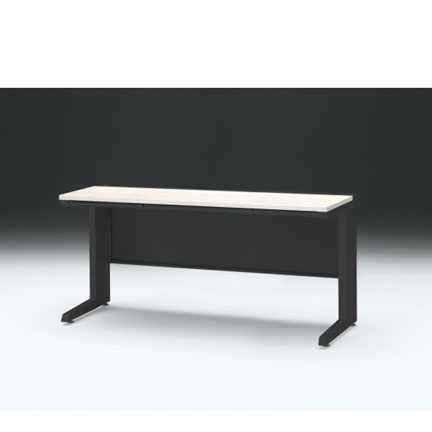 CZRデスク 平机 CZR-156HAC-161 浅型センター引出し付 L脚 W1500× D600 [ 本体: ブラックT・天板: 61 / アッシュドパインL]