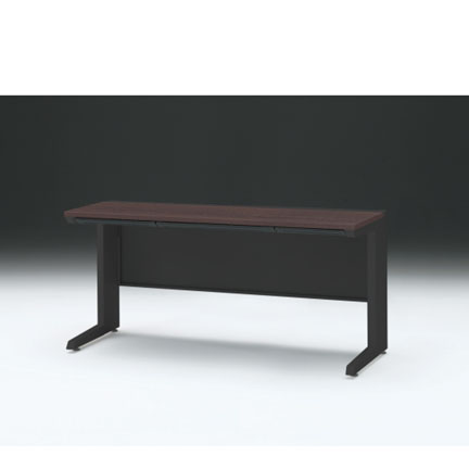 CZRデスク 平机 CZR-156HAC-182 浅型センター引出し付 L脚 W1500× D600 [ 本体: ブラックT・天板: 82 / ブラックウォールナットD]