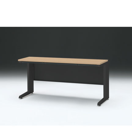 CZRデスク 平机 CZR-156HAC-192 浅型センター引出し付 L脚 W1500× D600 [ 本体: ブラックT・天板: 92 / ホワイトオークM]