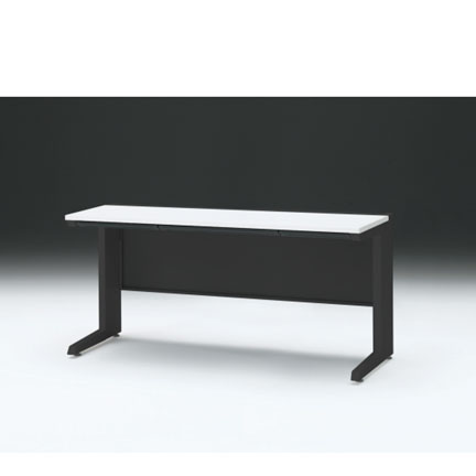 CZRデスク 平机 CZR-156HAC-1W9 浅型センター引出し付 L脚 W1500× D600 [ 本体: ブラックT・天板: W9 / ホワイトW]