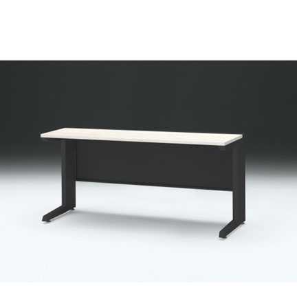 CZRデスク 平机 CZR-156JAC-161 センター引出しなし L脚 W1500× D600 [ 本体: ブラックT・天板: 61 / アッシュドパインL]