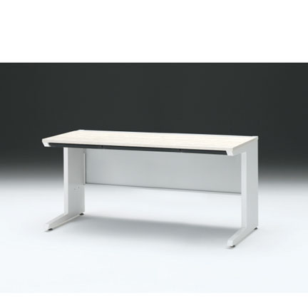 CZRデスク 平机 CZR-157HAC-961 浅型センター引出し付 L脚 W1500× D700 [ 本体: ホワイトW・天板: 61 / アッシュドパインL]