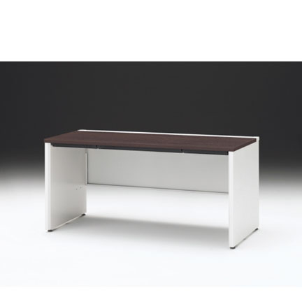 CZRデスク 平机 CZR-157HAPC-982 浅型センター引出し付 パネル脚 W1500× D700 [ 本体: ホワイトW・天板: 82 / ブラックウォールナットD]